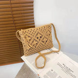 Bohemian Style Straw Clutch Bag with Tassel Handbag