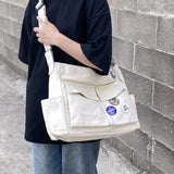 Canvas Shoulder Bag Casual Messenger Bag for Women