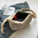 Cotton-Padded Handbag Messenger Bag Crossbody Buckle Shoulder Purse