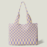 Women's Shoulder Bag Knitted Handbag Checkered Bags