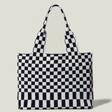 Women's Shoulder Bag Knitted Handbag Checkered Bags