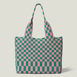 Women's Shoulder Bag Knitted Handbag Checkered Bags