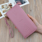 Leaf Print PU Leather Women's Wallet: Large Capacity Bag