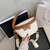 Women's PU Leather Waist Bag Zipper Messenger Crossbody