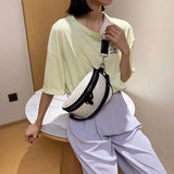 Women's PU Leather Waist Bag Zipper Messenger Crossbody