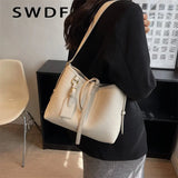 Autumn Winter Ladies Shoulder Bag 2 Piece Set Casual Large Shopping Bag
