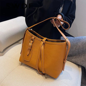 Autumn Winter Ladies Shoulder Bag 2 Piece Set Casual Large Shopping Bag