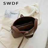Autumn Winter Ladies Shoulder Bag 2 Piece Set Casual Large Shopping Bag