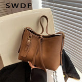 Autumn Winter Ladies Shoulder Bag 2 Piece Set Casual Large Shopping Bag