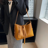 Autumn Winter Ladies Shoulder Bag 2 Piece Set Casual Large Shopping Bag