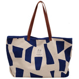 Autumn Geometric Pattern Canvas Tote Shoulder Bag for Women