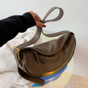 Soft Leather Shoulder Bag for Women Casual Handbag Vintage Style