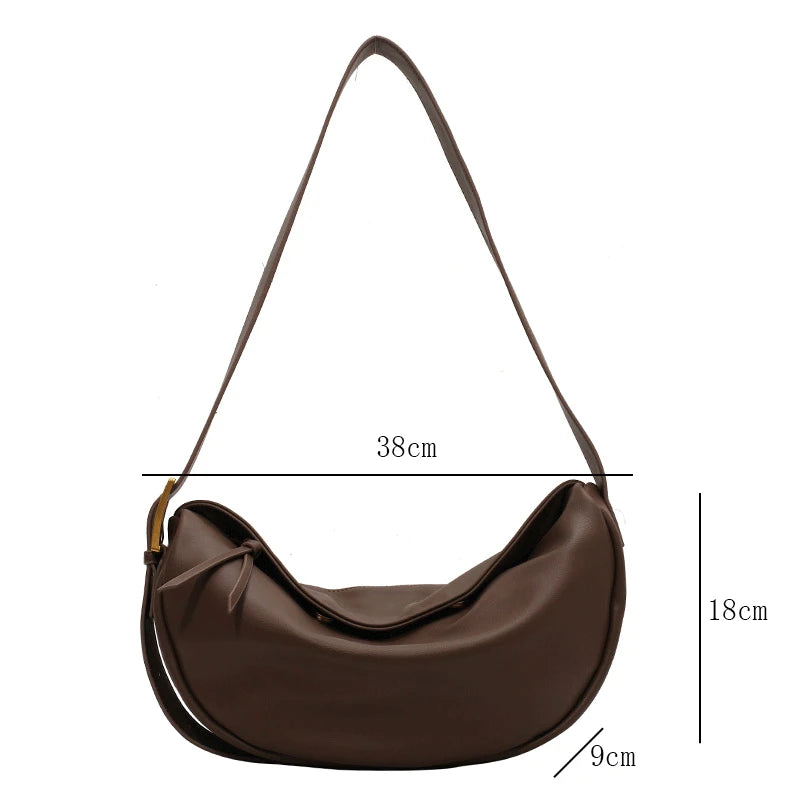 Soft Leather Shoulder Bag for Women Casual Handbag Vintage Style