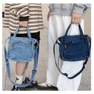 Casual Denim Messenger Bag for Women