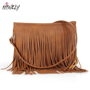 Women Pu Leather Bag Shoulder Crossbody Tassels Messenger Bag