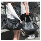 Large Capacity PU Leather Travel Bag Gym Handbag