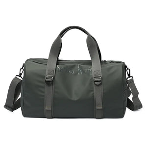 Large Capacity Gym Bag Yoga Bag PU Leather Travel Bag Wet Dry Separation