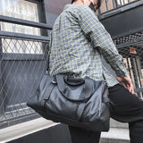 Large Capacity Gym Bag Yoga Bag PU Leather Travel Bag Wet Dry Separation