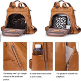 Vintage Leather Ladies' Anti-Theft Backpack & Shoulder Bag