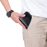 Men's Cow Leather Zipper Wallet RFID Blocking Short Wallet