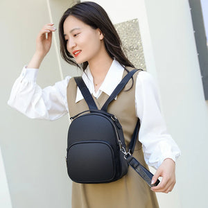 Mini PU Leather Backpack Women Multifunctional Messenger Bag