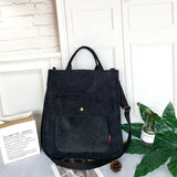 Corduroy Messenger Bag Canvas Handbag Backpack