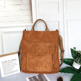 Corduroy Messenger Bag Canvas Handbag Backpack