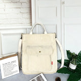 Corduroy Messenger Bag Canvas Handbag Backpack