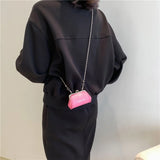 Women's Mini Chain Shoulder Bag Orange Party Clutch Kiss Lock Messenger Bag