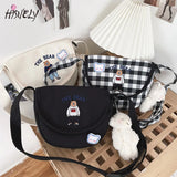 Canvas Print Bear Messenger Bag for Girls