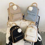 Stylish Mini Ladies Backpack with Hair Ball