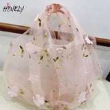 Embroidery Flower Bag Floral Fairy Net Yarn Hand Bag Small Fresh