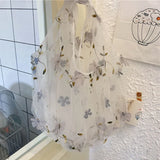 Embroidery Flower Bag Floral Fairy Net Yarn Hand Bag Small Fresh