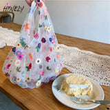 Embroidery Flower Bag Floral Fairy Net Yarn Hand Bag Small Fresh