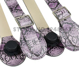 Long short faux leather handles for O bag