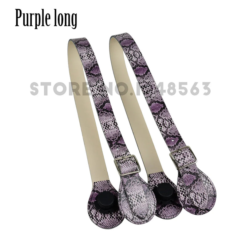 Long short faux leather handles for O bag