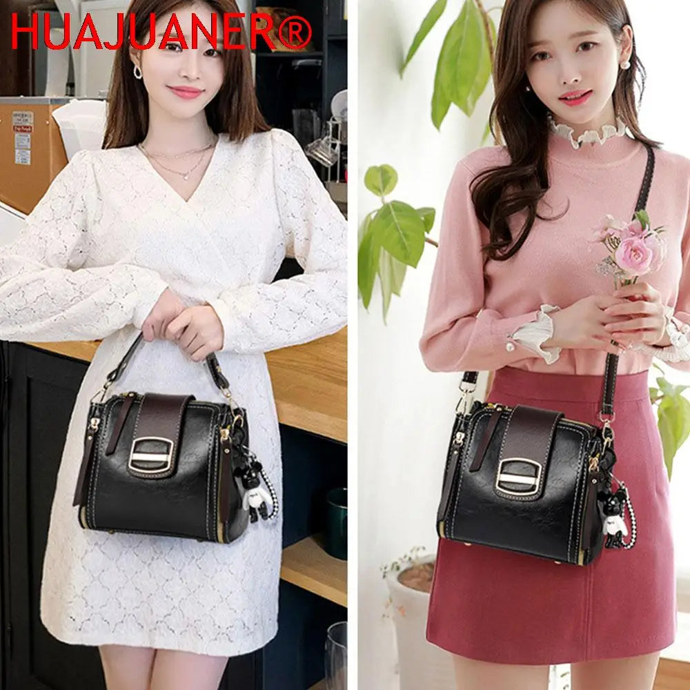 Vintage PU Leather Shoulder Hand Bag Ladies Daily Casual Crossbody Purses