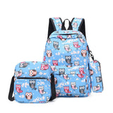 Waterproof Girls School Bags 3 pcs Backpacks Set Kids Travel Backpacks