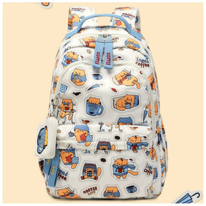 Waterproof Lightweight Schoolbag for Girls Cat Book Bag Student Backpack