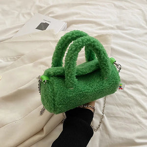 Winter Plush Bag Small Handbags for Women Tote Lamb Fleece Messenger Shoulder Ba