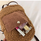 Winter Warmth Plush Tote Bag Small Handbags Shoulder Messenger Bag