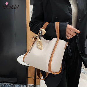 DIY Woven Bag Western Style Ribbon Messenger Bucket Bag