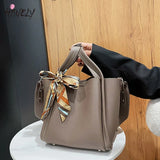DIY Woven Bag Western Style Ribbon Messenger Bucket Bag