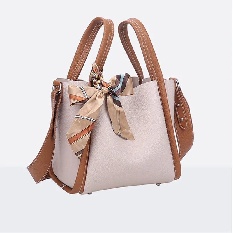 DIY Woven Bag Western Style Ribbon Messenger Bucket Bag