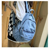 2023 Gray Denim Backpack Women's Shoulder Bag
