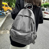 2023 Gray Denim Backpack Women's Shoulder Bag