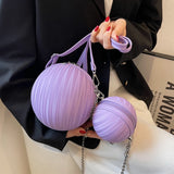 Green Ball Shape Handbag 2PCS/Set Purse Crossbody Bag For Women