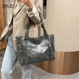 2023 Women's Leather Shoulder Bag Large Capacity Tote Messenger Bag