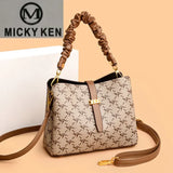 2023 Women Cowhide Leather Handbag 3 Layers Shoulder Crossbody Sac