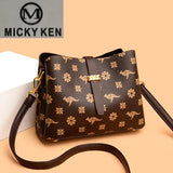 2023 Women Cowhide Leather Handbag 3 Layers Shoulder Crossbody Sac